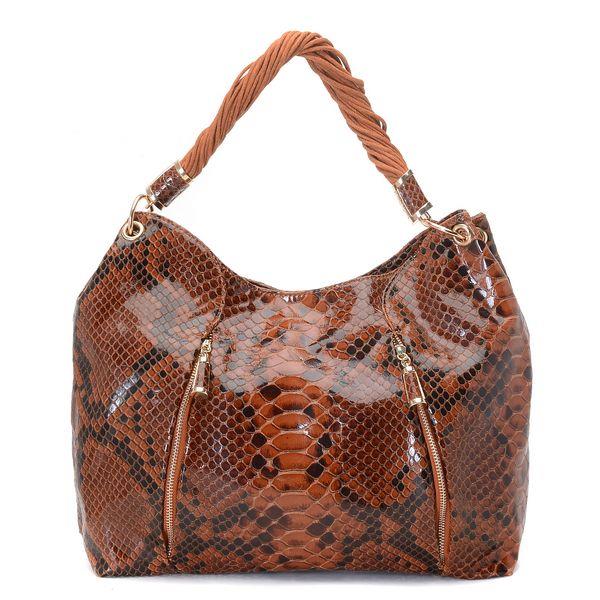 michael kors tonne hobo mørk desert-tan python Salg Ingen Skatt bahfg